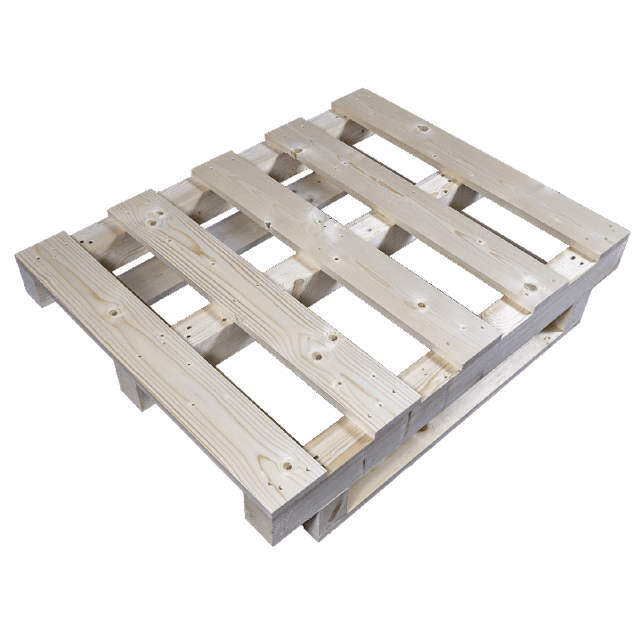 Palette en bois avec contrefiche - Côté avant gauche 2