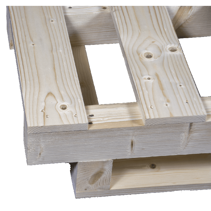 Schwerlastpalette aus Holz - Projektionsdetail