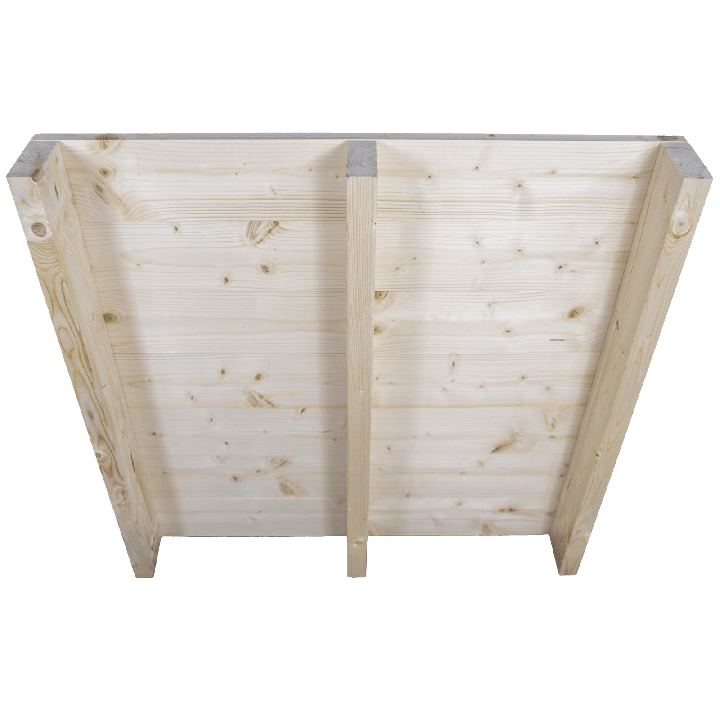 Twee weg houten pallet Light - Voorzijde geschaafd zonder ruimte tussen de planken die naar achteren staan ​​2