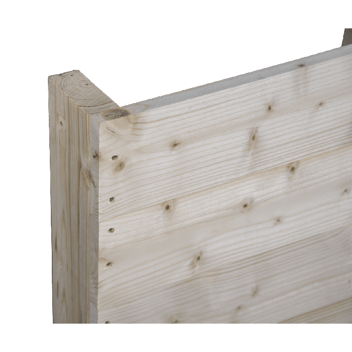 Twee weg houten pallet Light - Voorzijde geschaafd zonder ruimte tussen de staande planken