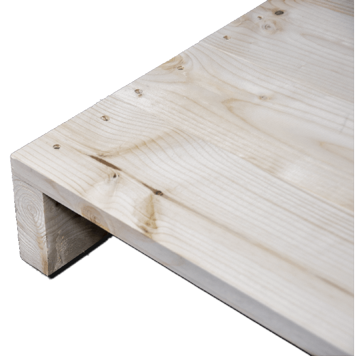 Twee weg houten pallet Light - Geschaafd front zonder ruimte tussen hoekplanken