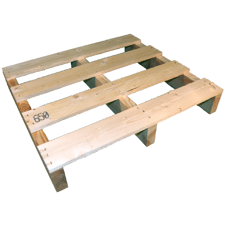 Twee weg houten pallet Light - Linker voorzijde niet geschaafd