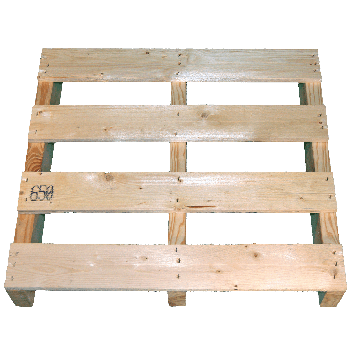 Twee weg houten pallet Light - Voorkant van boven niet geschaafd
