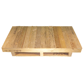 Palet de madera con envigado - Frente sin cepillar con superficie continua