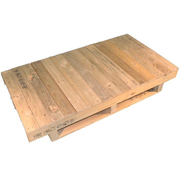 Palette en bois avec contrefiche - Façade non rabotée avec surface continue