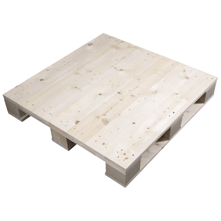 4 weg houten blok pallet - Hooggeschaafde zijde