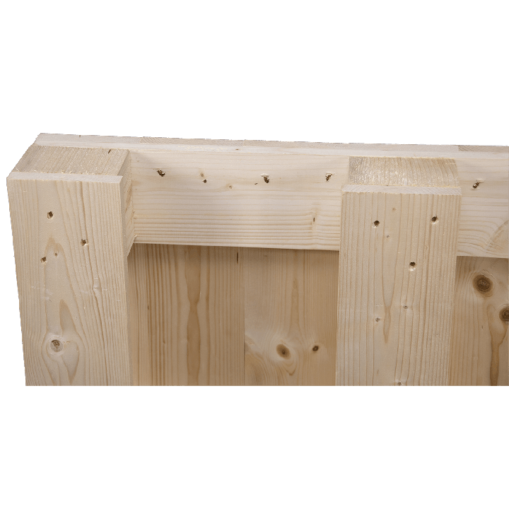 Palette en bois à quatre entrées - détail côté palette 1