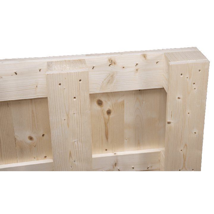 Palette en bois à quatre entrées - détail côté palette 2
