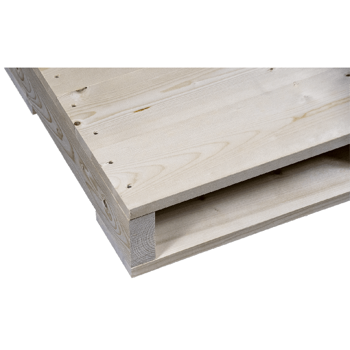 Lado izquierdo cepillado - Palet de madera a 2 vías