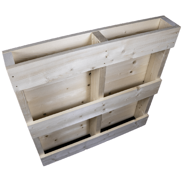 Parte posteriore laterale sinistra piallata -  Pallet in legno a 2 vie