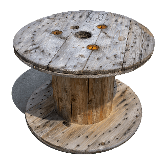 Moulinet en bois d'occasion 80 cm Frontal d'en haut