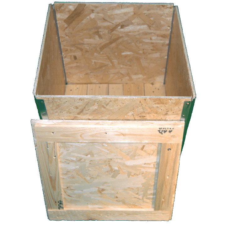 Caisse pliante en bois OSB - Façade fermée