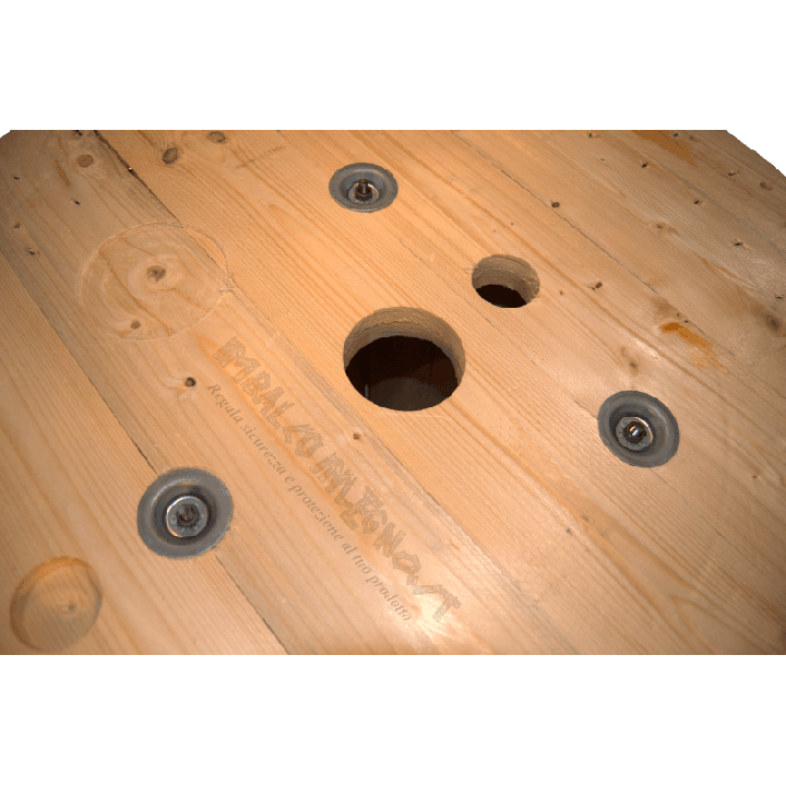 Bobine in legno per cavi (diametro 80cm) Nuova - Frontale da molto vicino