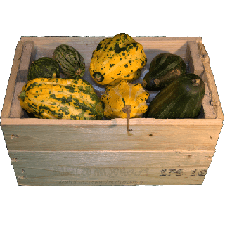 Cassa per regali - Frontale con frutta