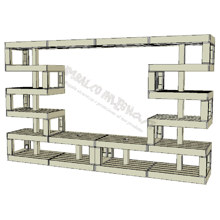 Modular Pallet Panchina Parete attrezzata W-MP-PARETEATTREZZATA