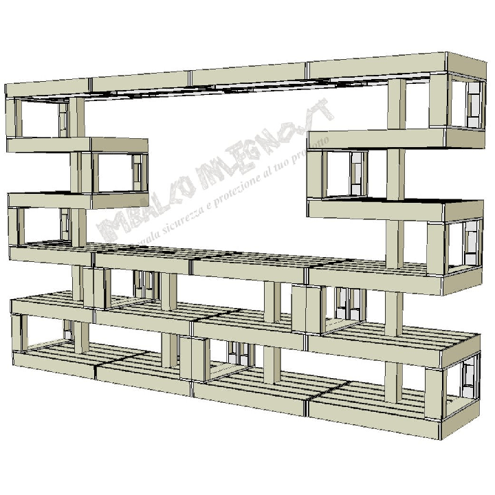 Modular Pallet Panchina Bancone aperto W-MP-BANCONEAPERTO