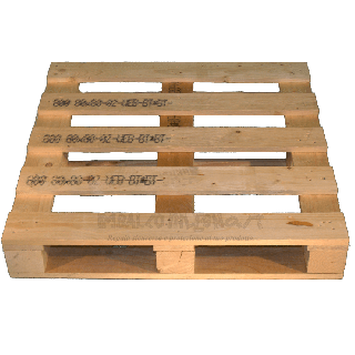 Palette en bois à quatre entrées - Avant raboté