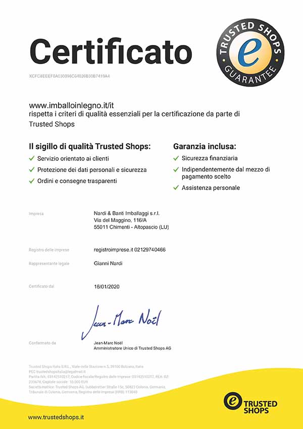 Certificat Trusted Shops