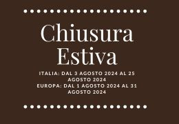 Chiusura Estiva 2024 dell'attività