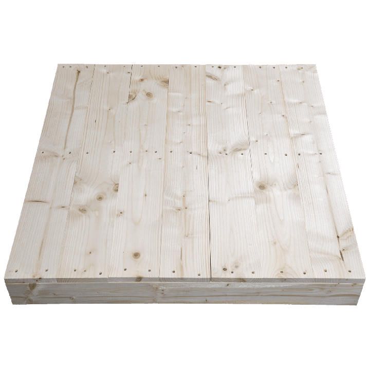 Pallet in legno a 2 vie leggero - Frontale piallato senza spazio tra tavole lato corto