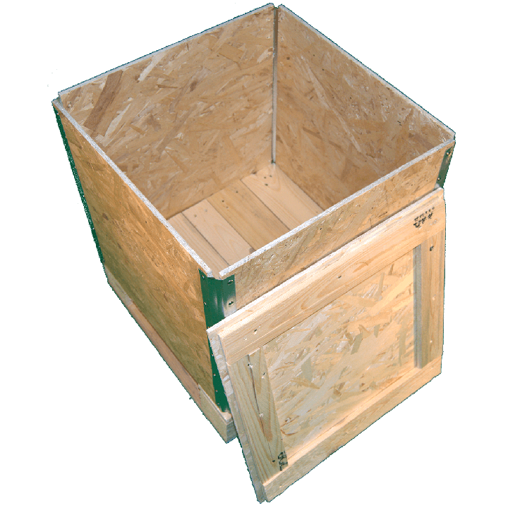 Folding osb wooden crate - Side