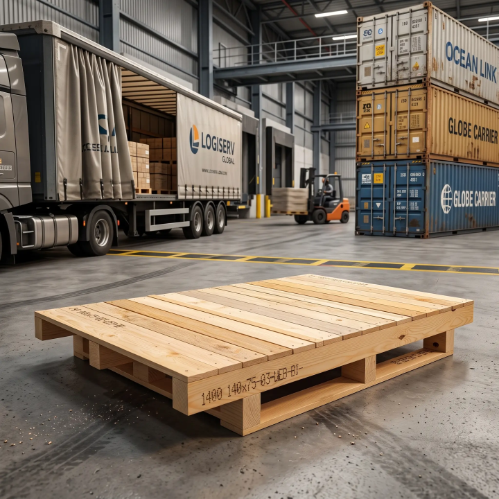 Pallet in legno con travatura