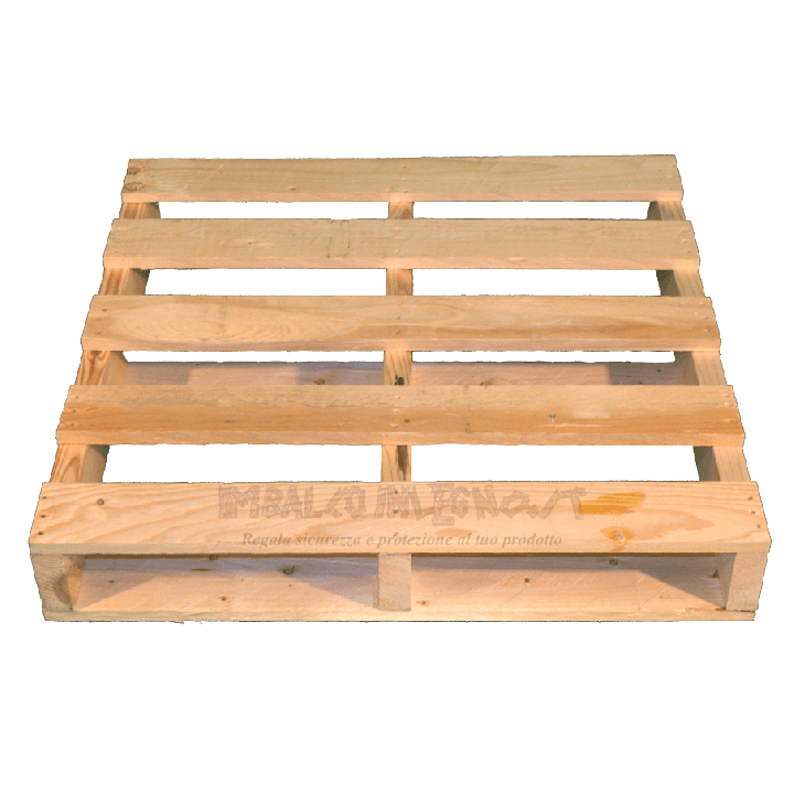 De face - Palette en bois à deux entrées