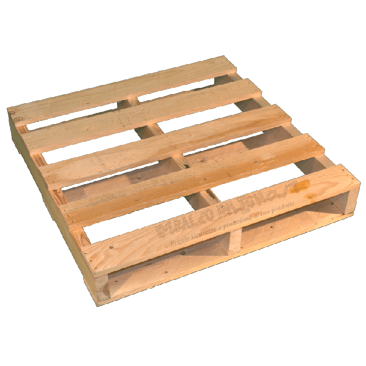 Latéral - Palette en bois à deux entrées