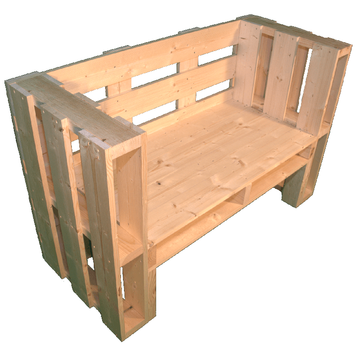 Pallet panchina - Laterale sinistro con braccioli alti